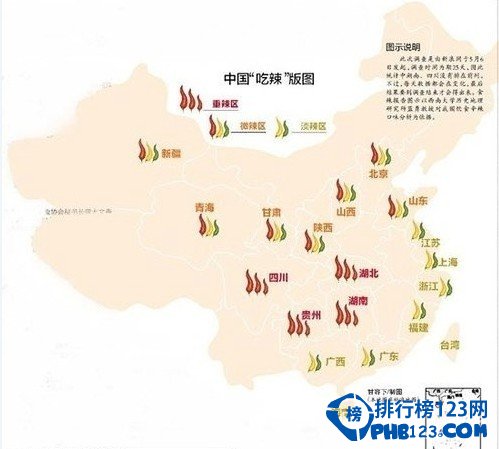 中国各省人群吃辣能力图