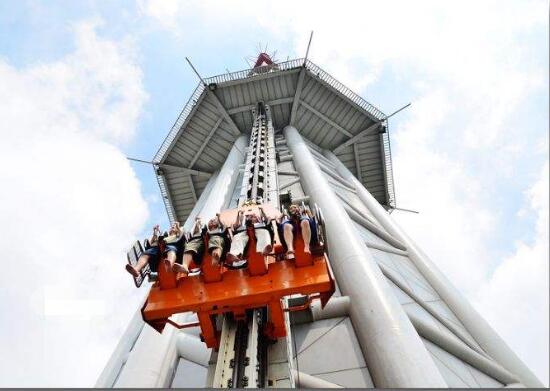 世界上最高的跳楼机,广州塔跳楼机玩心跳(484米/1秒落地)