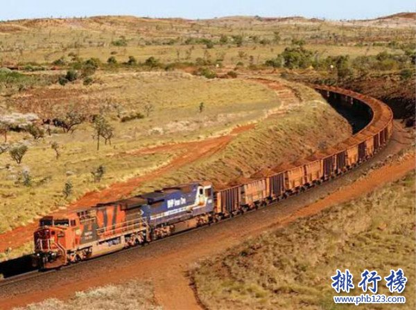 世界上最长的火车，共有八个车头682节车厢(长7353米)